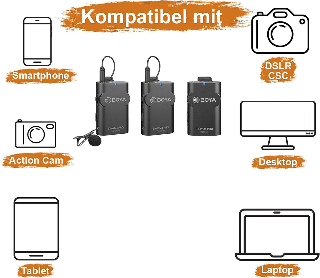 Walimex pro Boya WM4 Pro K-2 Mikrofon 3er Set
