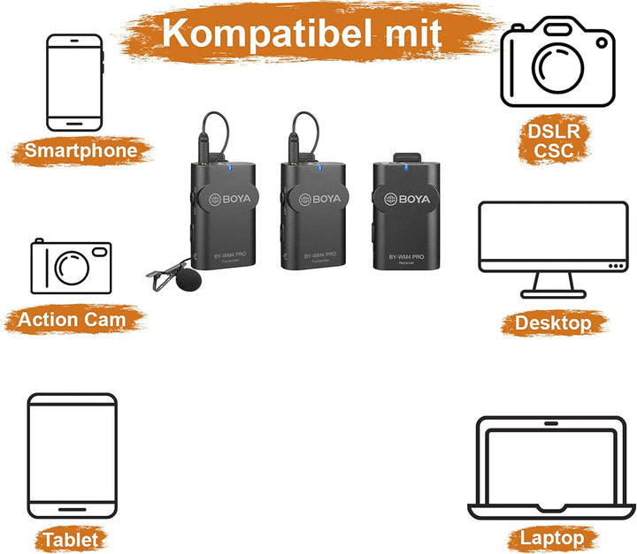 Walimex pro Boya WM4 Pro K-2 Mikrofon 3er Set