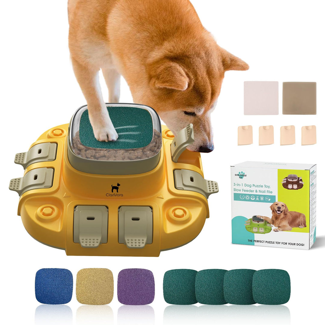 ClariVory Interaktives Hundespielzeug, Futternäpfe, Nagelfeile und Hundepuzzle für geistige Stimulat