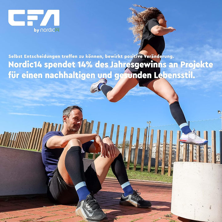CFA V2 Kompressionsstrümpfe Damen und Herren - Ideal fürs Laufen, Fitnessstudio, Radfahren, Muskeler