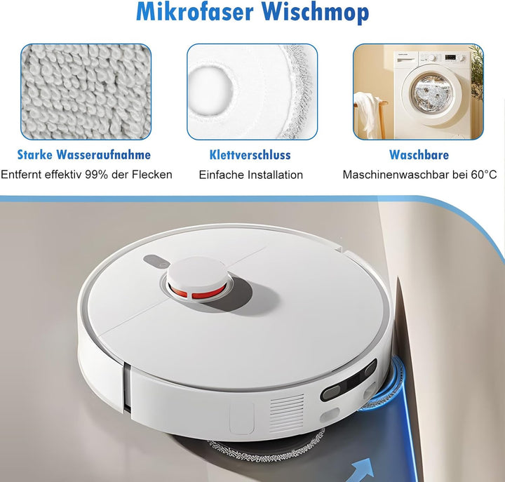 18 Stück Zubehör für Xiaomi Robot Vacuum X20 Max / X20 Pro Saugroboter, Ersatzteile mit 1 Hauptbürst
