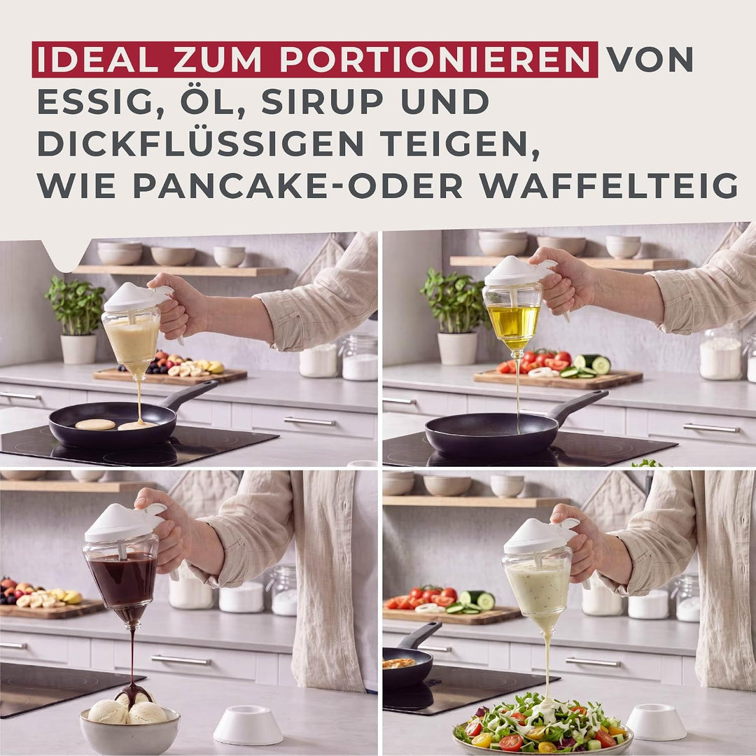 Fackelmann Honigspender, Honigtopf, Sirupbehälter zum Servieren von Honig und Sirup (Farbe: Weiss),