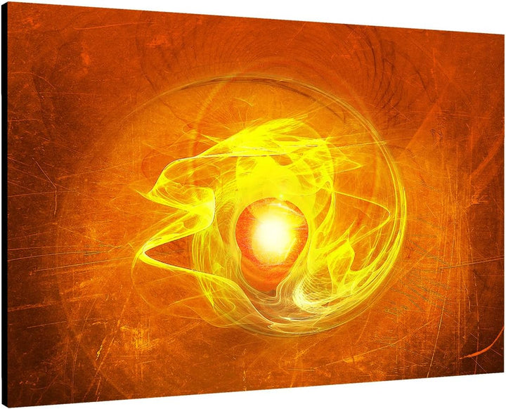 Paul Sinus Art 60x80cm Abstrakt032_Leinwandbild orange gelb Abstrakte Kunst - Der Sonnenpfad - Kunst