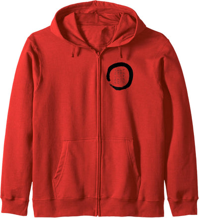 Enso Zen Kreis Original Japanische Diamant-Sutra Kalligrafie Kapuzenjacke