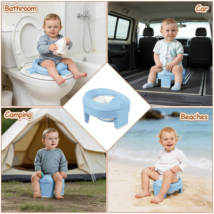 Toilettensitz Kinder,Töpfchen Training Sitze,Reisetöpfchen 3-IN-1 Unterwegs Potty Seat Baby Faltbare