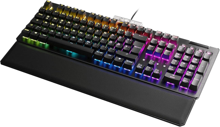EVGA Z15 RGB Gaming Keyboard, RGB Backlit LED, Hot Swappable Mechanical Kailh Speed Silver Switches