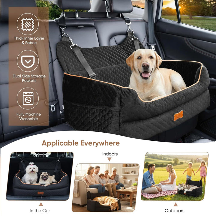Hunde Autositz, Hunde-Autositz für Grosse/Kleine/Mittlere Hund, Hundeautositz mit Dicker Polsterung