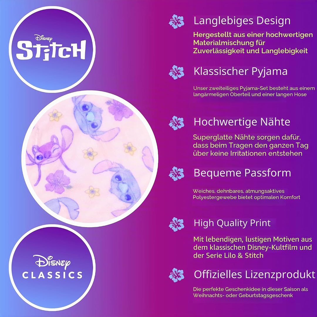 Disney Stitch Bademantel für Mädchen, Warmer und Weicher Fleece Morgenmantel Geschenk für Mädchen, G
