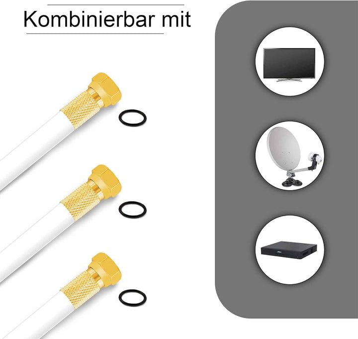Premium X 100m BASIC Koaxialkabel 135dB 4-fach SAT Antennenkabel Koax-Kabel DVB-S / S2 DVB-C DVB-T B