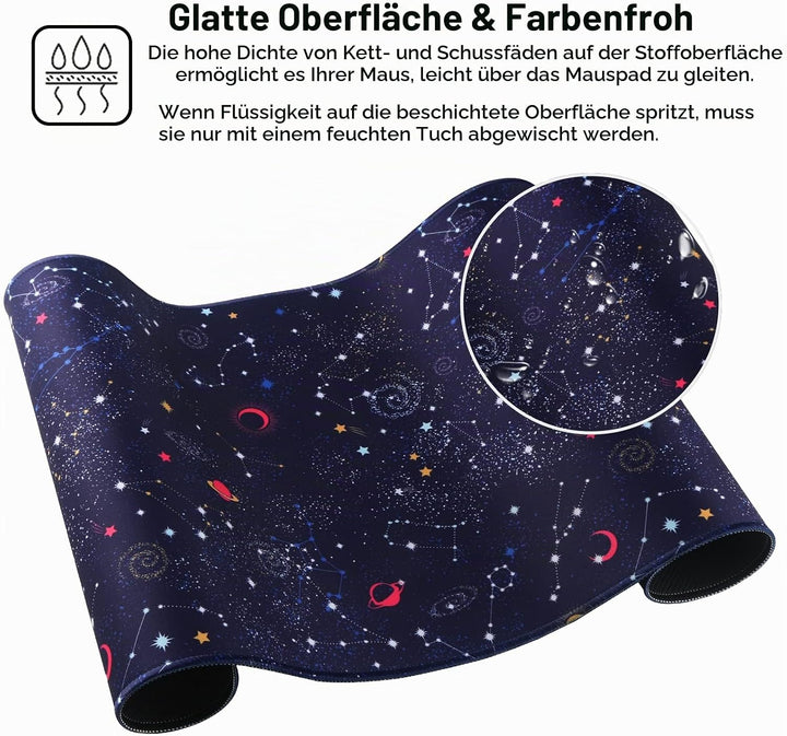 Gaming-Mausmatte, Large Mouse Pad Grösse 70x30CM Dicke3MM, Premium-strukturiertes rutschfestes und w
