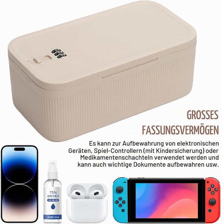Mini Tresor Klein Abschliessbare Box: 3-stellig Zahlenschloss Box, für Geldkassette, Wertsachen Medi