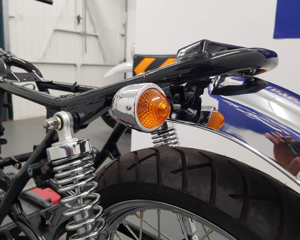 Alchemy Parts Signale Turn Blinker Motorrad Retro Klassiker Custombikes Trikes - Chrom Metall