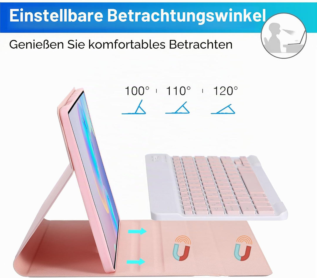 Tastatur Hülle für Lenovo Idea Tab Tablet 11", TPU Rückseite Hülle mit 3 Bereich 7 Farbe Beleuchtete