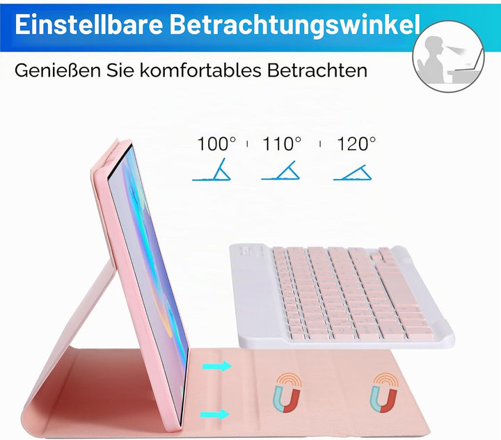 Tastatur Hülle für Lenovo Idea Tab Tablet 11", TPU Rückseite Hülle mit 3 Bereich 7 Farbe Beleuchtete