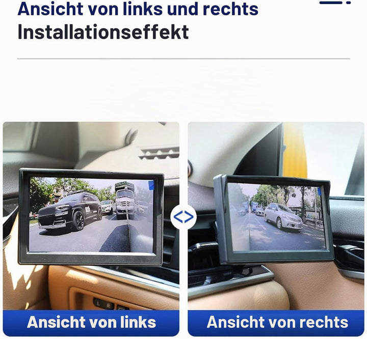 Auto Seitentür Sicht Toter Winkel Kamera Set, 2 Mini Kameras mit Umschaltbarer Flip Bild Seitenmonta