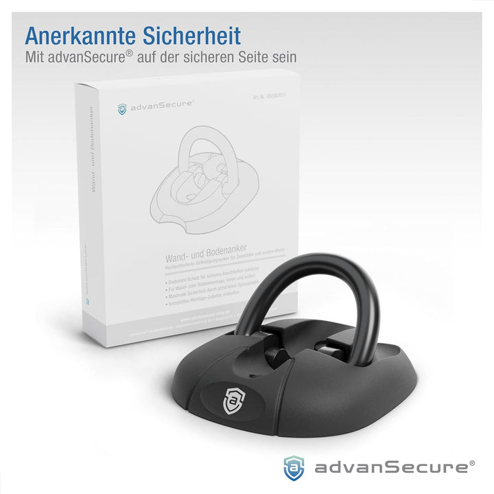 advanSecure® Wandanker Bodenanker | für E-Bike Motorrad und teure Fahrräder | für sicheres Anschlies