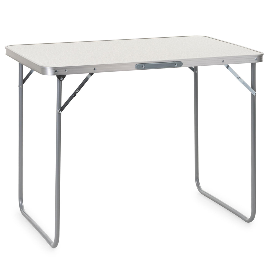 SPRINGOS Faltbarer Campingtisch 90x60x70 cm Aluminiumrahmen MDF Tischplatte Transportgriff Klappbar