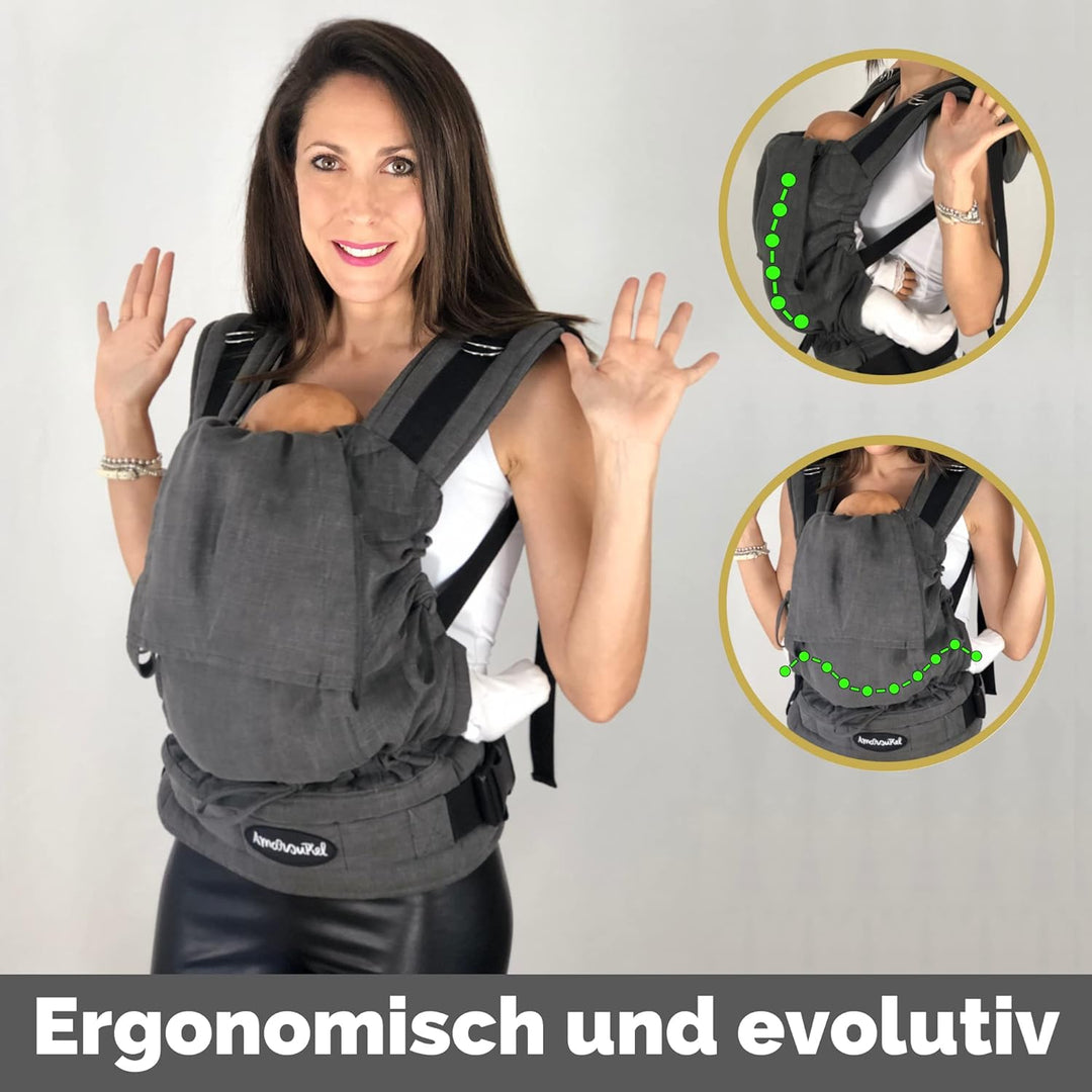 Amarsupiel - Babytrage Ergonomisch Von 4 bis 6 Monaten bis 3 oder 4 Jahre - Bequem und Einfach Anzup