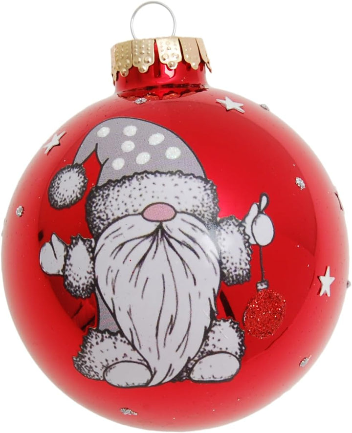 Krebs Glas Lauscha - Weihnachtsdekoration/Christbaumschmuck aus Glas - Weihnachtskugeln - Motiv: Rot