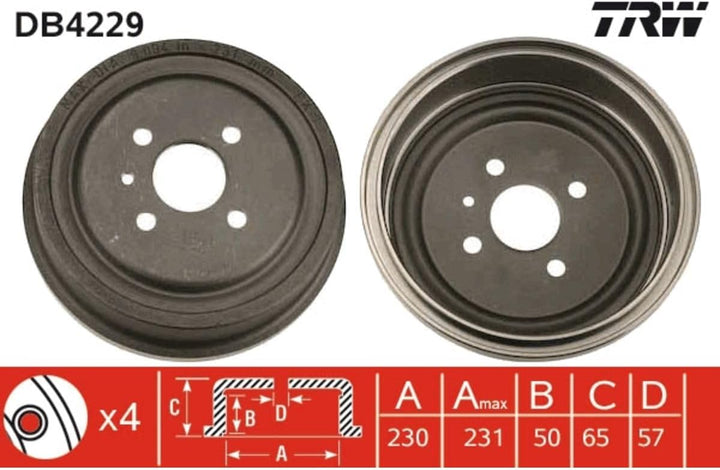 TRW Automotive AfterMarket DB4229 Bremstrommel