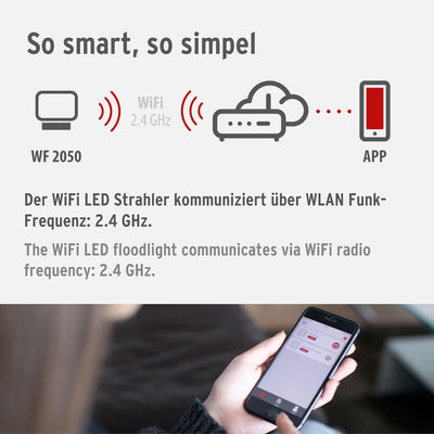 Brennenstuhl Connect WiFi LED Strahler WF 2050 (20W, 2400lm, IP54, diverse Lichtfunktionen über App