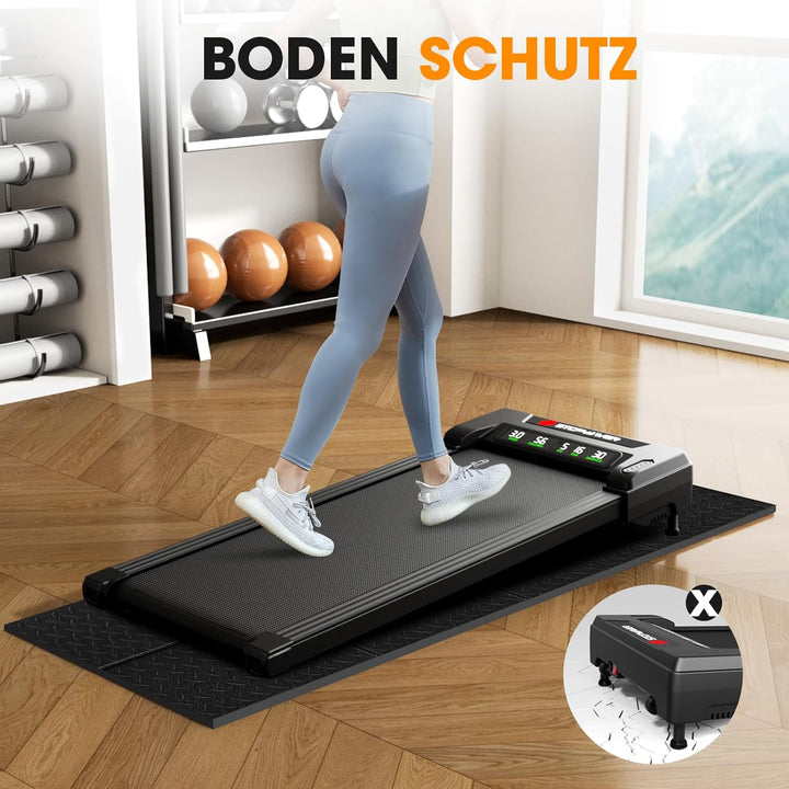 Laufband Matte Schalldämmend 200x100 cm Bodenschutzmatte Laufband, 4MM Dicke Laufmatte für Heimstudi