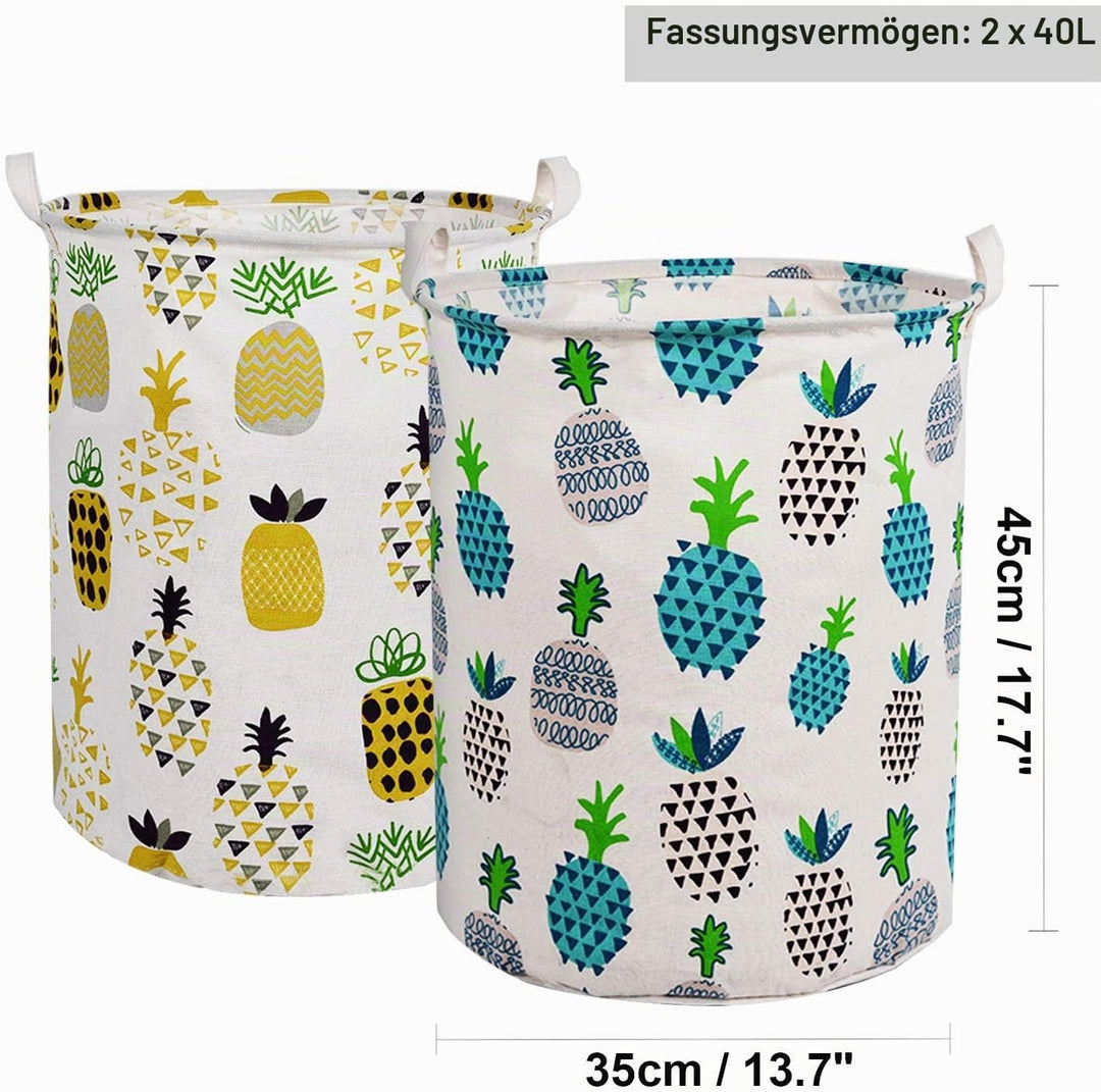 LessMo 2PCS 17.7" Wäschekorb Sortierer – Faltbar - 2er Set Wäschesammler spart Zeit beim Sortieren -