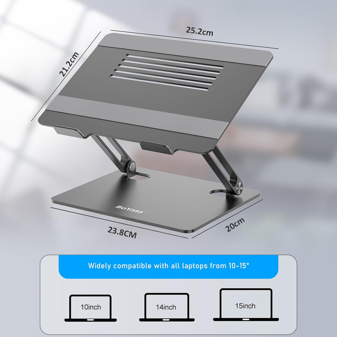 BoYata Laptop Ständer, Mehrwinke mit Lüftungsschlitzen, Verstellbarer Notebook Ständer, Kompatibel f