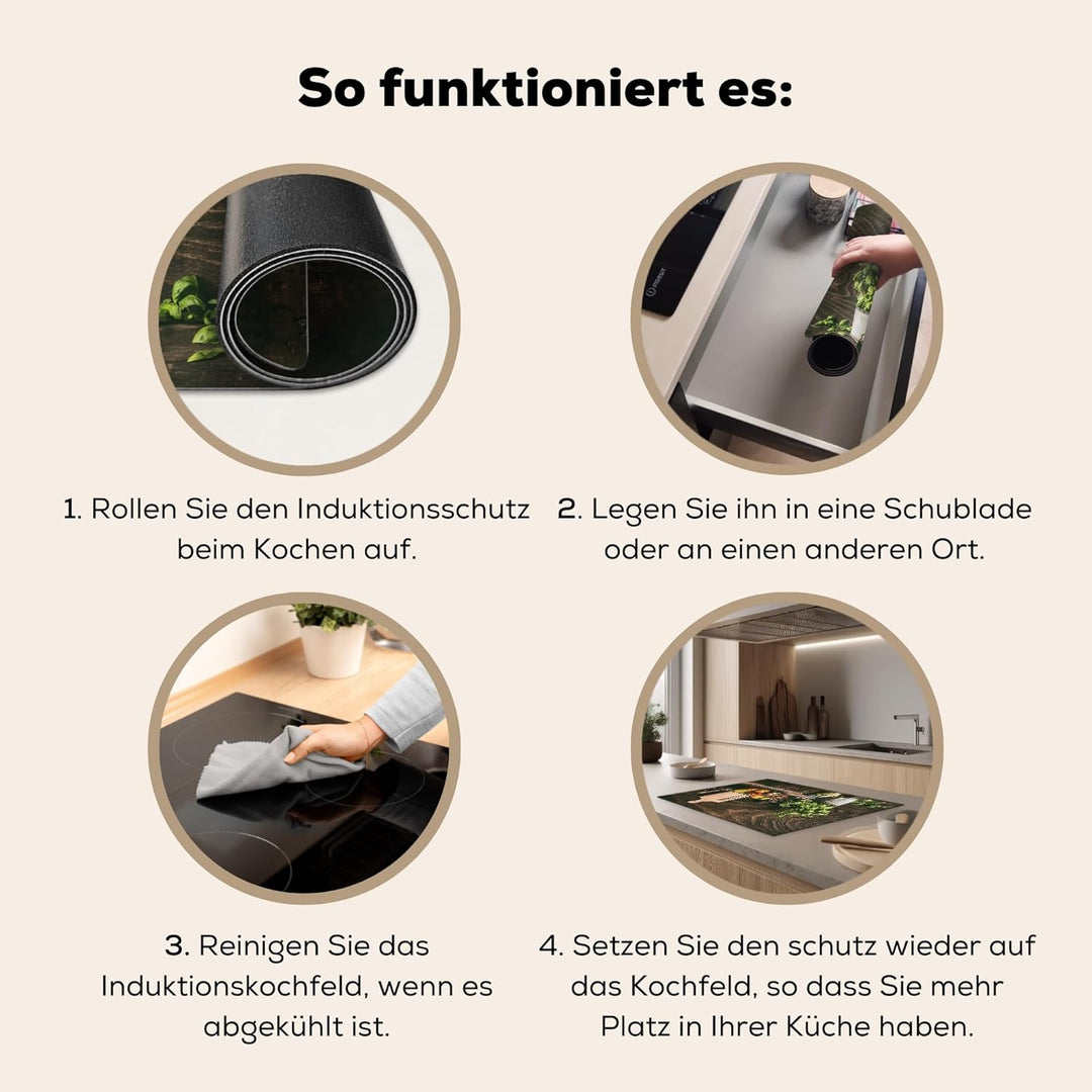 KitchenYeah© Herdabdeckplatte Einteilig Küche Ceranfeld Abdeckplatte Cerankochfeld Abdeckung Indukti
