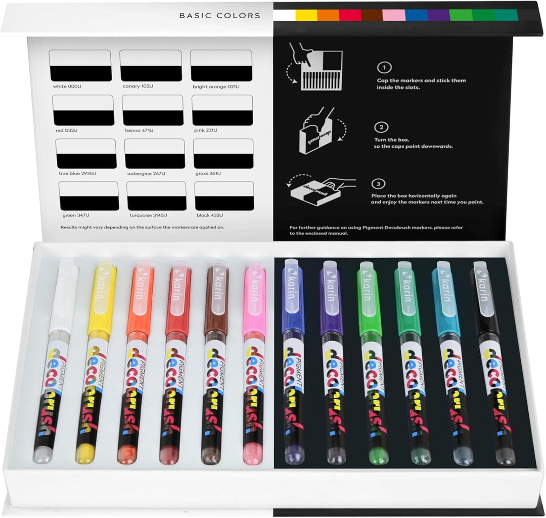 KARIN PIGMENT decobrush PROFESSIONAL Set 60 pcs. (color collections: Basic, Passion, Violet-Blue, Na