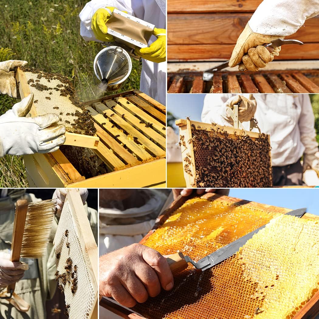 Beekeeping Supplies Bienenraucher-Starter-Set, Imker-Werkzeuge für Imker, 14 Stück, professionelle B