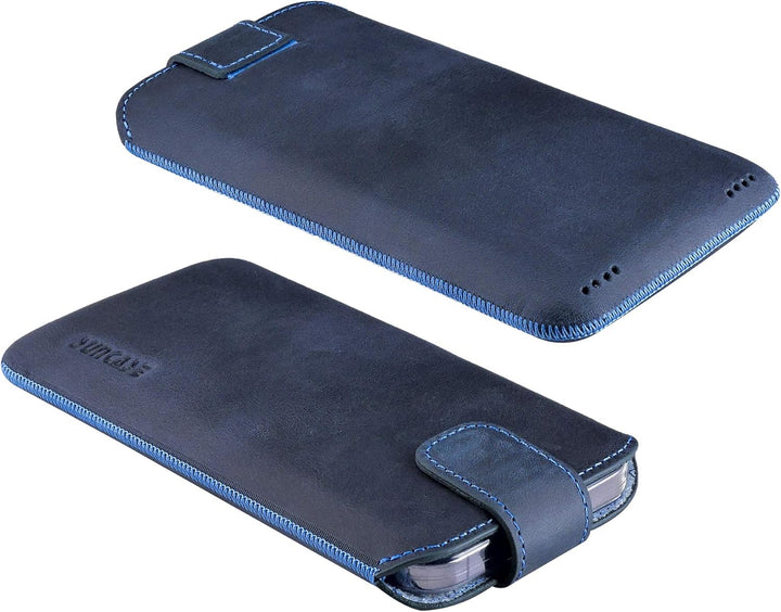 Suncase Leder Tasche kompatibel mit iPhone 16 Pro (6,3 Zoll) Hülle mit ZUSÄTZLICHER Transparent Case