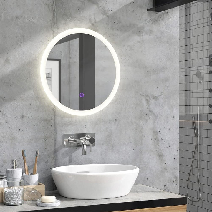 Vicco Badezimmerspiegel, Weiss, 50 x 50 cm Rund 50 cm Durchmesser, 50 cm Durchmesser