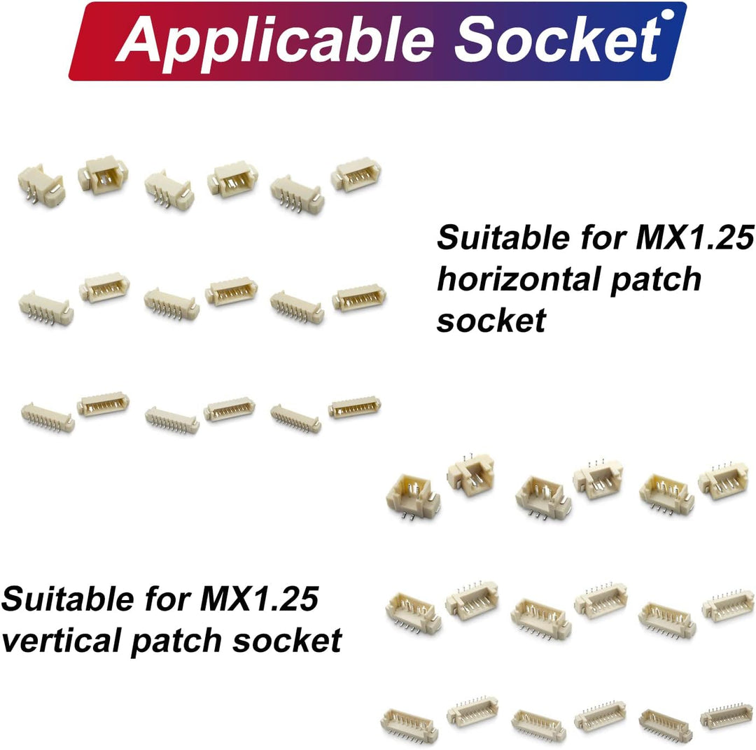 MX 1,25 mm SteckerSet und Premiumvorgekräuselte Kabel, kompatibel mit Molex PicoBlade für Pixhawk Fl
