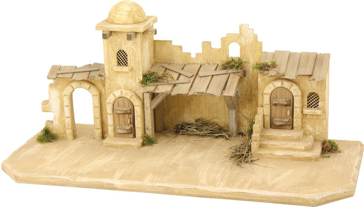 FADEDA Stall Jerusalem/Höhe:32 cm/handbemalt/detailgetreue Krippen Figuren - Weihnachten Tisch Dekor