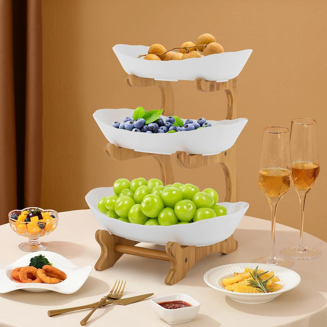 Etagere Obst 3 Stöckig Obstschale Keramik Obst Etagere Universal 3-stufiges Tablett Mit Ständer Für