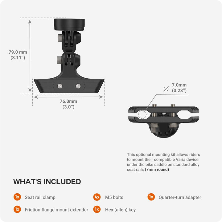 TUSITA Sitzschienen Halterung Kit Kompatibel mit Garmin Varia RTL510 RTL515 RVR315 Rearview Varia RT