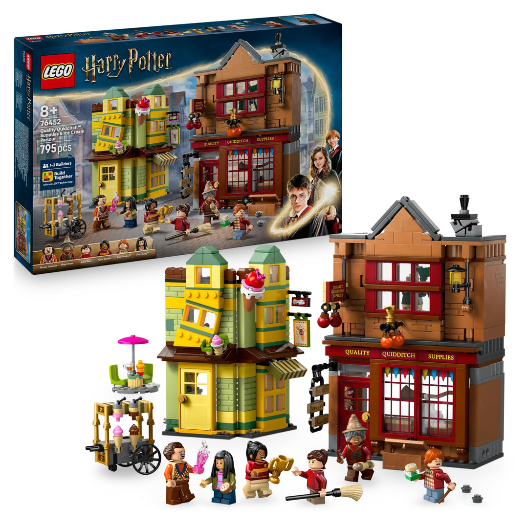 LEGO Harry Potter Qualität für Quidditch & Fortescues Eissalon - Set mit 2 Winkelgasse Läden, 6 Mini