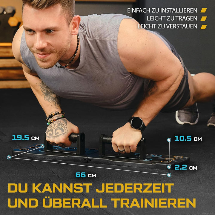 TREX SPORT Push Up Board Faltbares Liegestützbrett TX-010PUB | Multifunktionales Trainingsgerät für