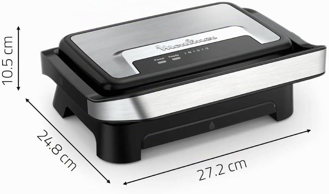 Moulinex Home Compact, Panini- und Grillplatte, antihaftbeschichtete Kochplatten, leicht zu verstaue