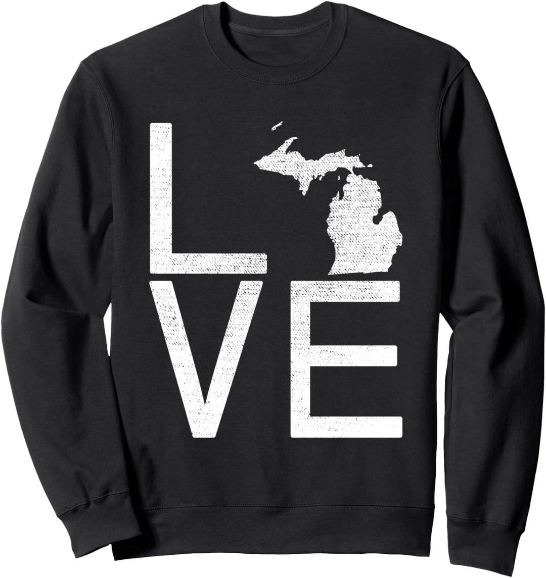 Stolze USA Fan-Staat - Michigan LIEBE Karte Michigan Sweatshirt