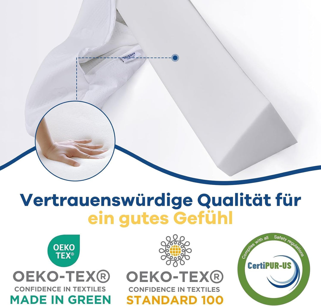 Bettgitter Kinderbett, Schaumstoff Rausfallschutz mit Rutschfester Unterseite, Waschbarer Bezug, Bet