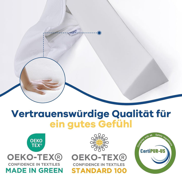Bettgitter Kinderbett, Schaumstoff Rausfallschutz mit Rutschfester Unterseite, Waschbarer Bezug, Bet