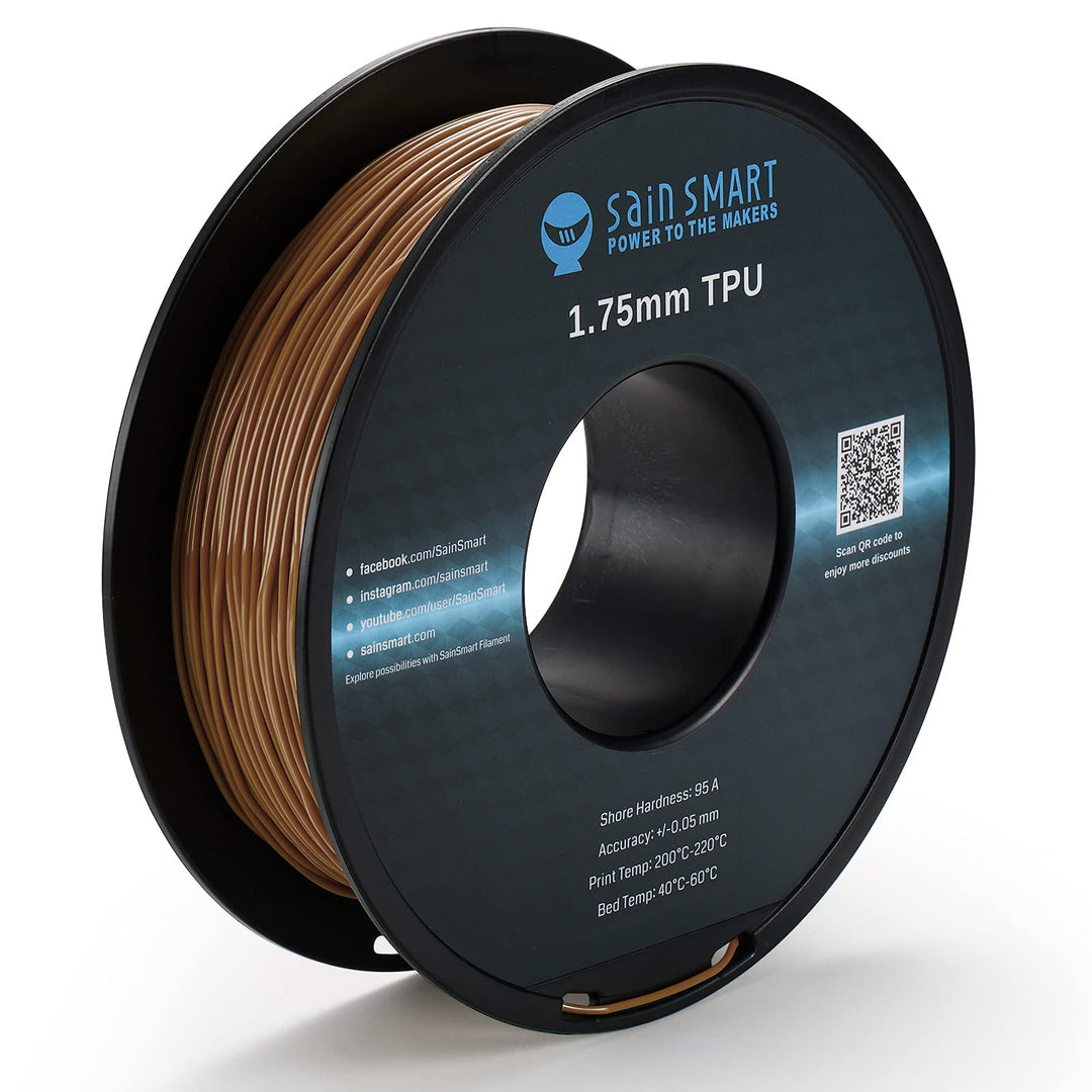 SainSmart TPU Filament 1.75, Caramel Flexible TPU 3D Druck Filament, Solid Color TPU, 1.75mm, 0.8kg,