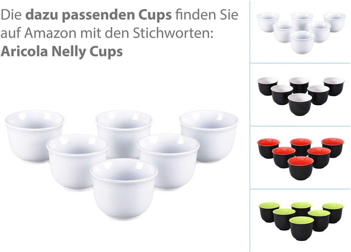 Nelly Aricola Teekanne Moderne Teekanne 1,5 Liter in weiss/weiss aus hitzebeständiger Keramik mit Ed