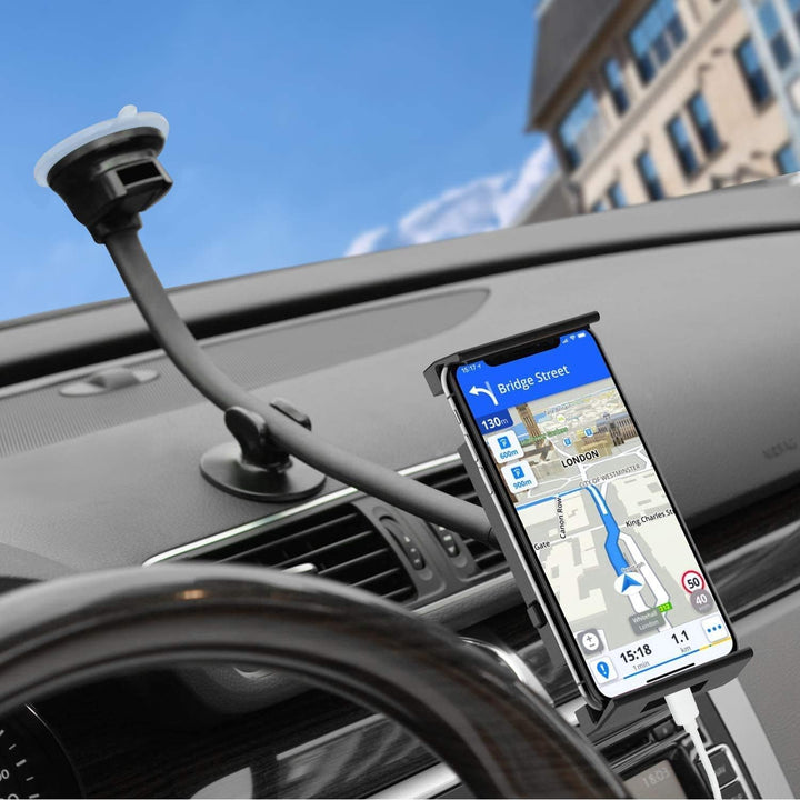 APPS2Car Handyhalterung Auto, 360 Tablet Halterung Windschutzscheibe, Armaturenbrett kfz, Saugnapf A