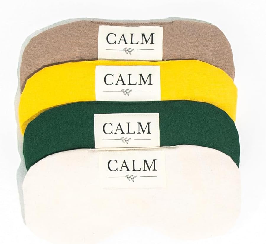 CALM Augenkissen mit Leinsamenfüllung Lavendel, Entspannung, Kühlung, Yoga (Senfgelb), Senfgelb