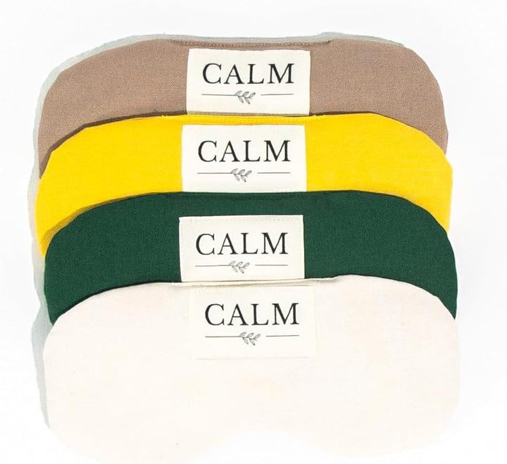 CALM Augenkissen mit Leinsamenfüllung Lavendel, Entspannung, Kühlung, Yoga (Senfgelb), Senfgelb
