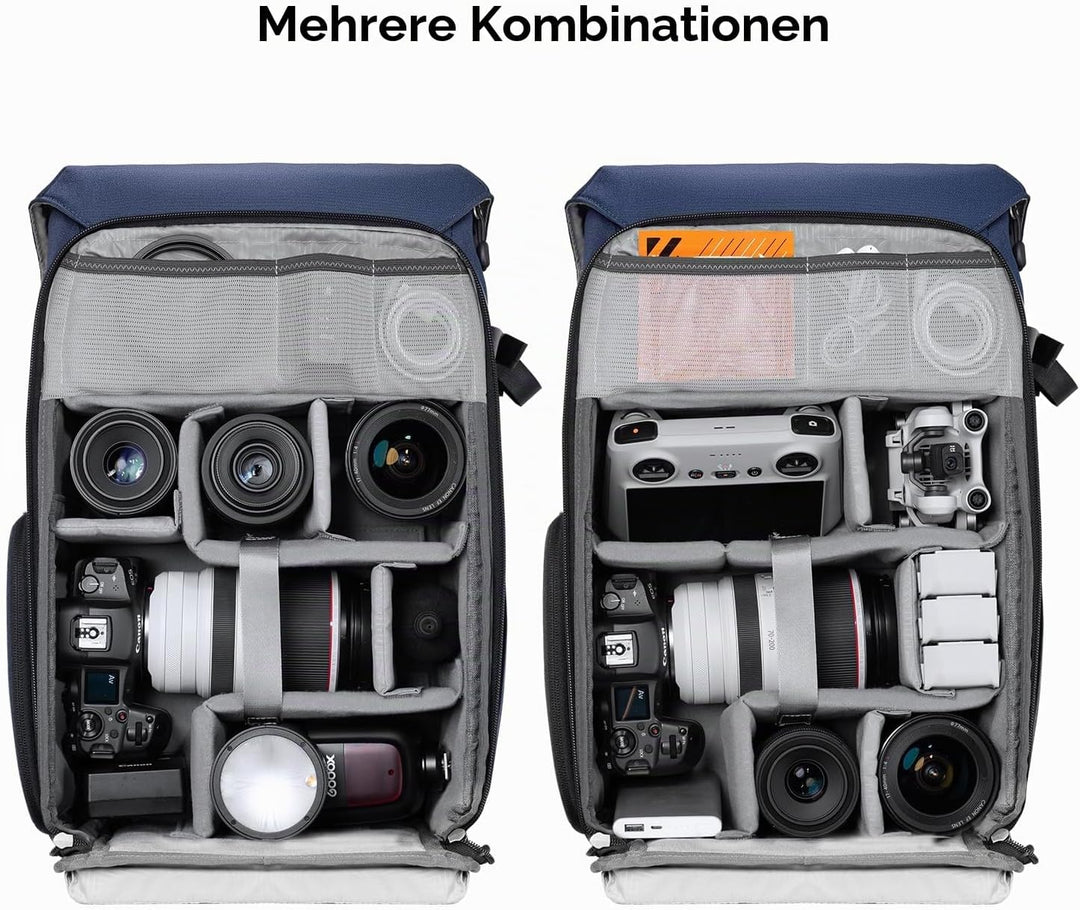 K&amp;F Concept Kamerarucksack Rolltop 20L Fotorucksack Wasserdicht Robuste Rucksack-Stofftaschen aus St