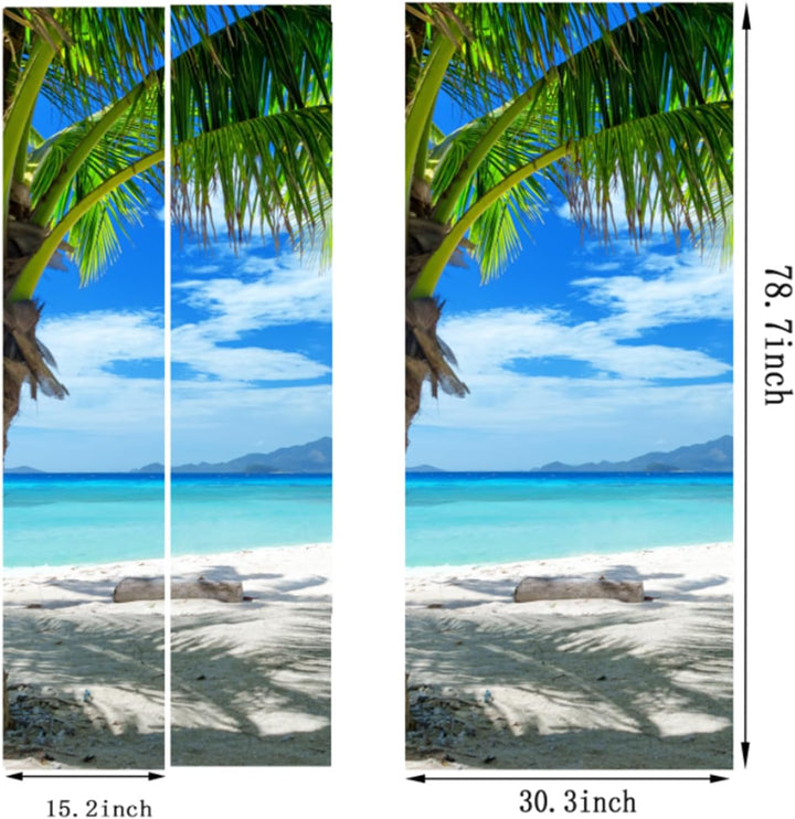 FLFK 3D Strand am Meer Türtapete selbstklebend Türposter Vinyl Entfernbar Türaufkleber Aufkleber Zuh